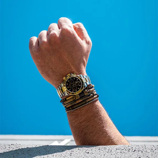 Camouflage Brown Double Stingray with Antique Brass