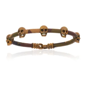 Camouflage Brown Multi Skull Stingray with Antique Brass