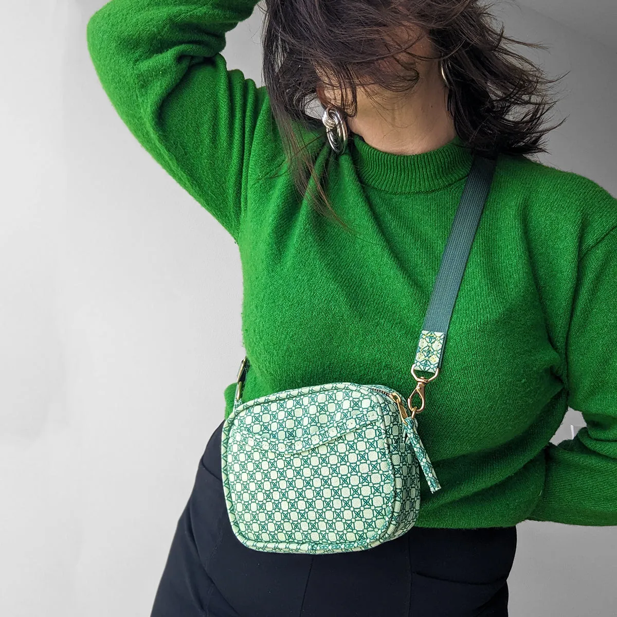 Canvas Mini Cubist Crossbody Handbag