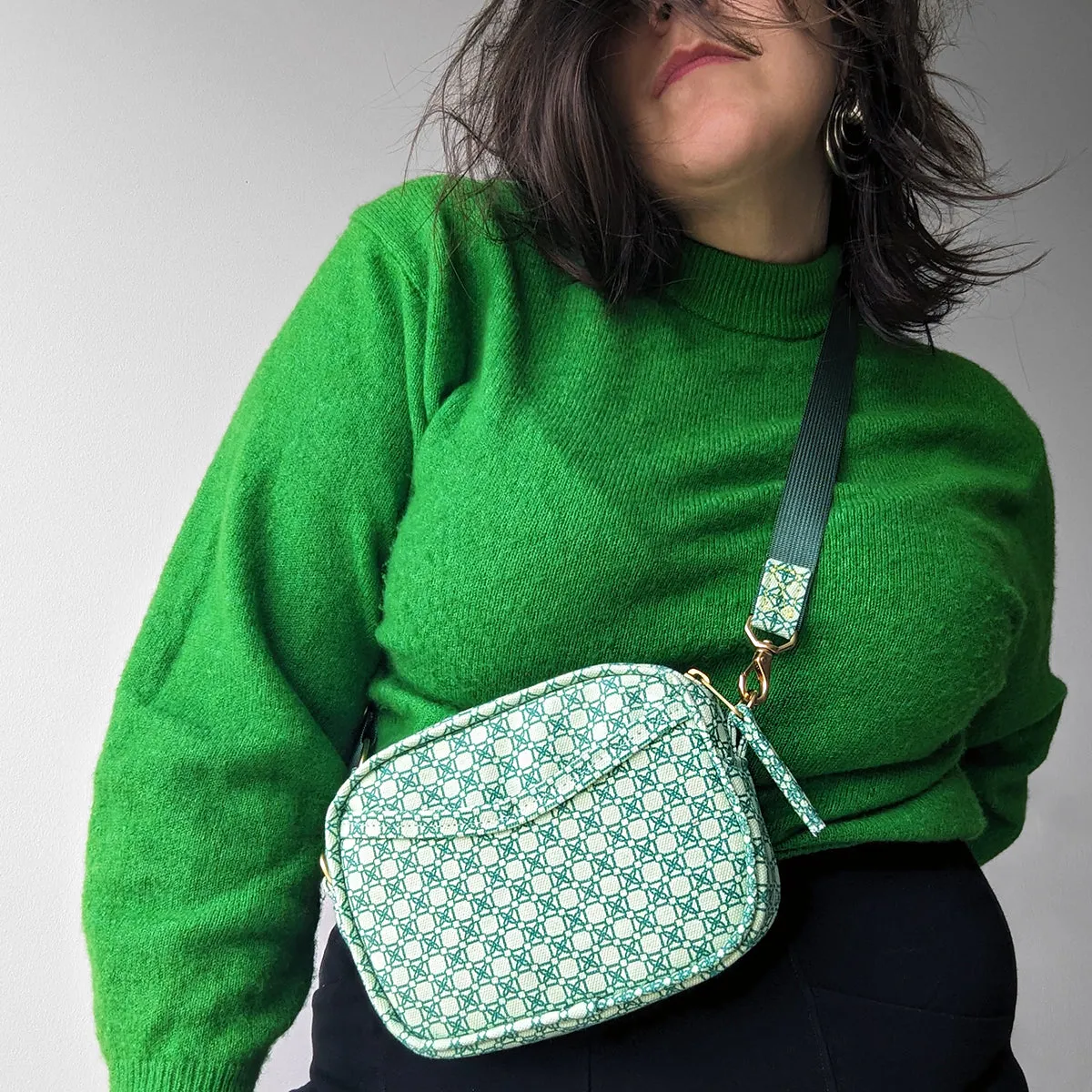 Canvas Mini Cubist Crossbody Handbag