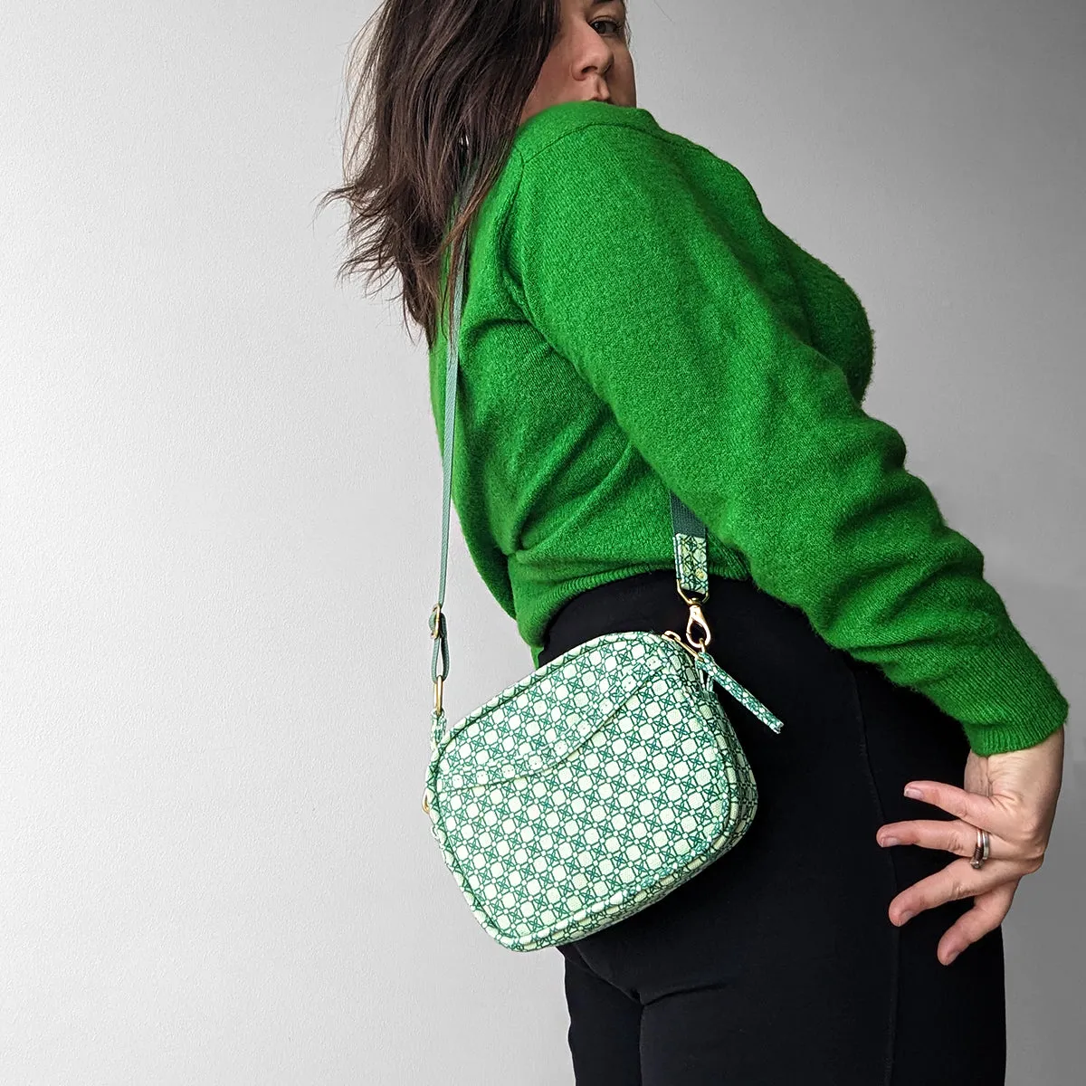 Canvas Mini Cubist Crossbody Handbag