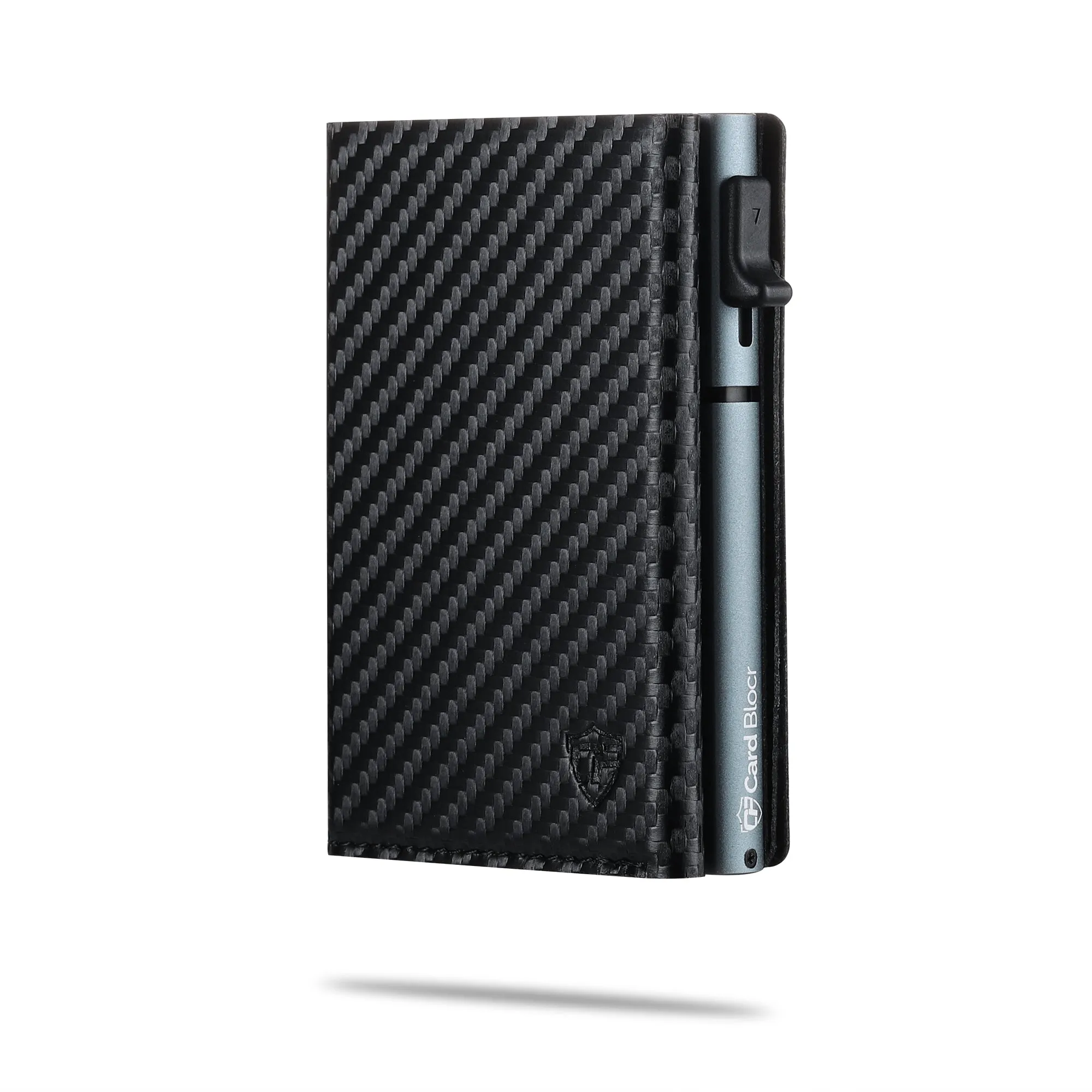 Card Blocr Slim RFID Blocking Credit Card Wallet Black PU Carbon