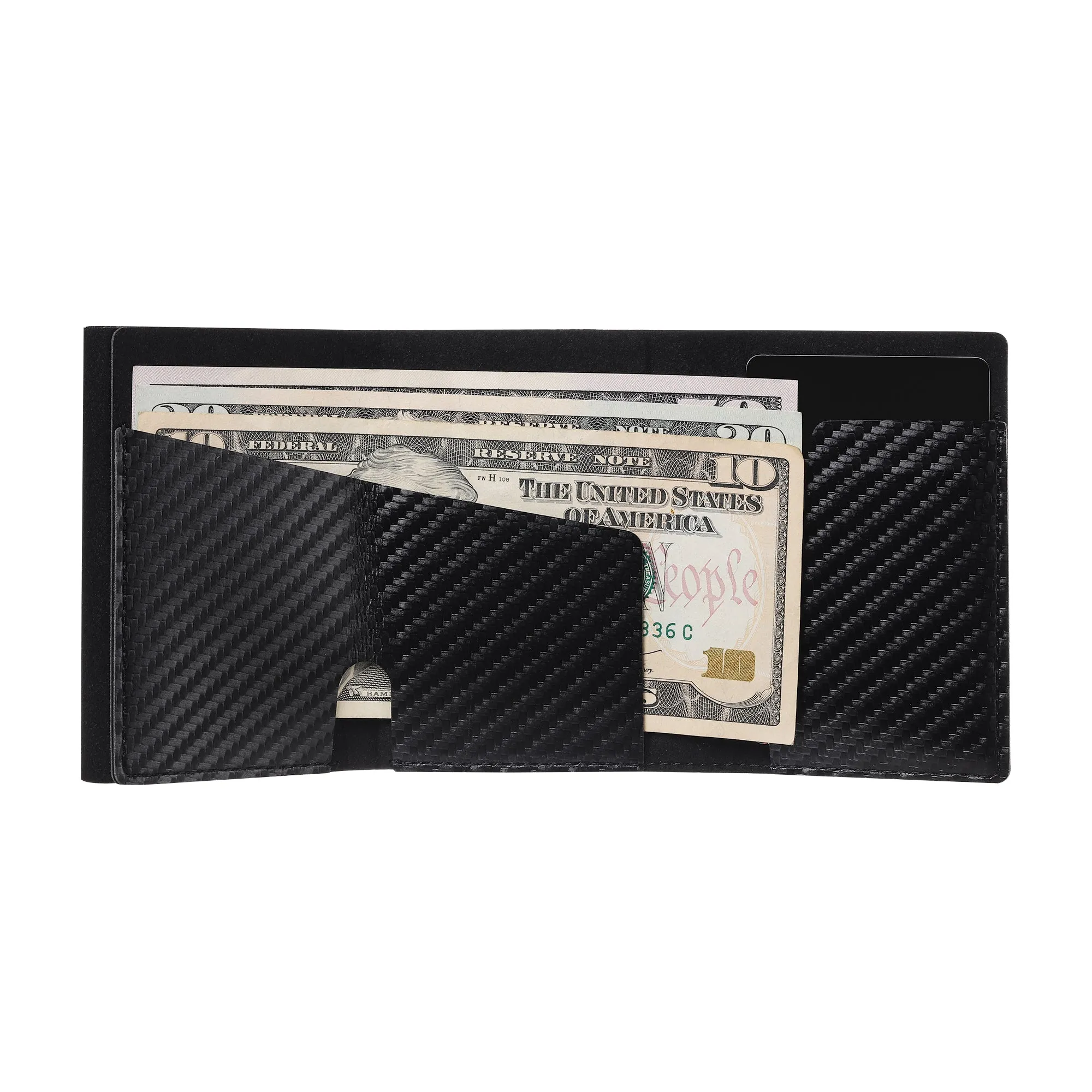 Card Blocr Slim RFID Blocking Credit Card Wallet Black PU Carbon