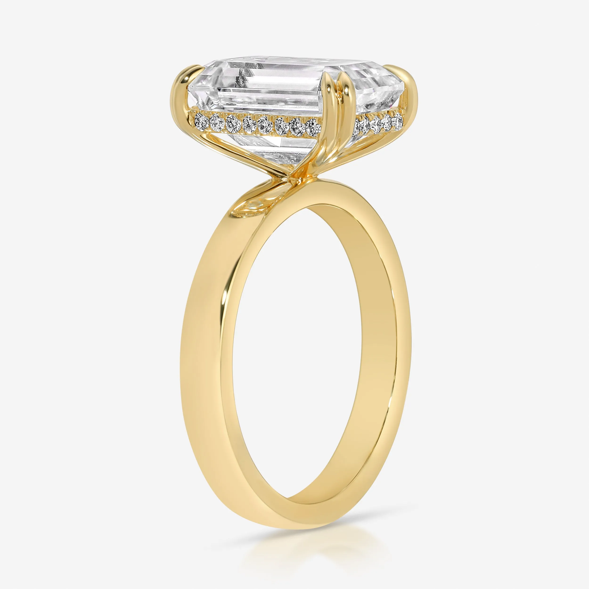 Cass (6.2ct) Emerald Engagement Ring ( ) Hidden Halo
