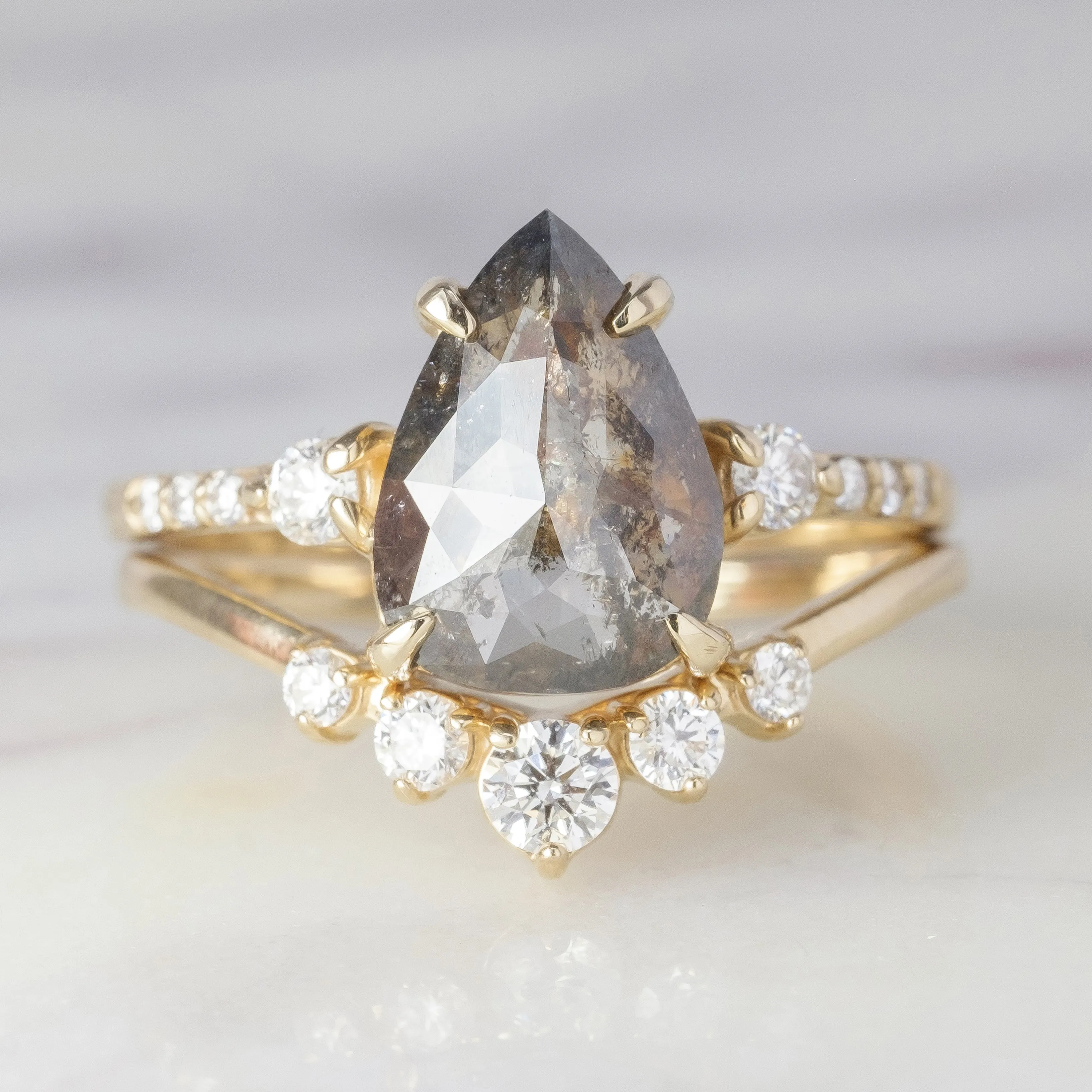 Catherine Diamond Wedding Band, 14K Yellow Gold