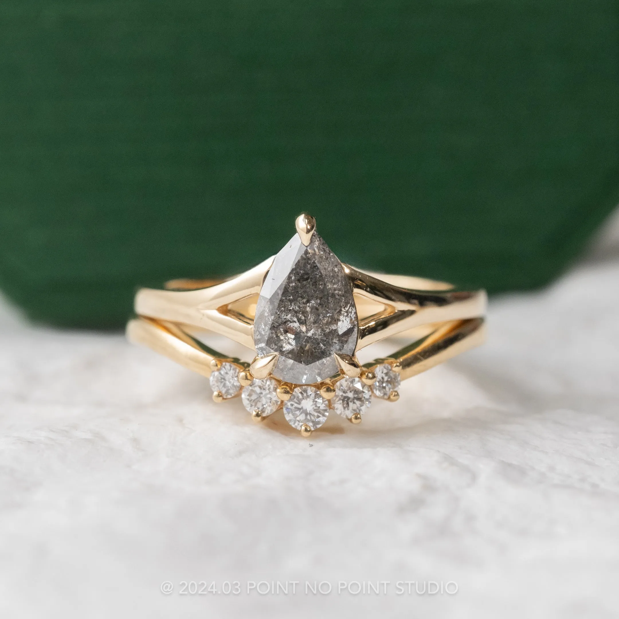 Catherine Diamond Wedding Band, 14K Yellow Gold