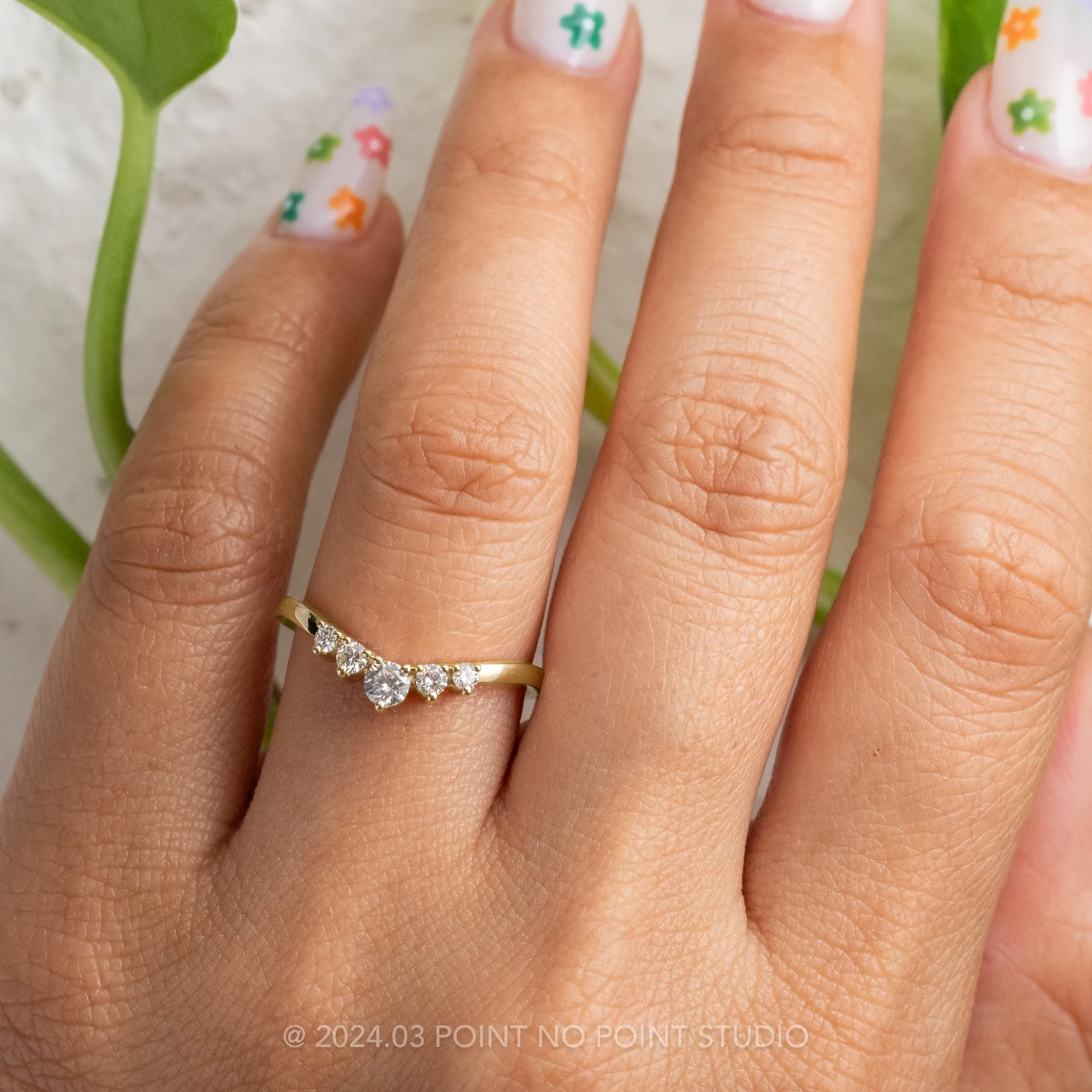 Catherine Diamond Wedding Band, 14K Yellow Gold