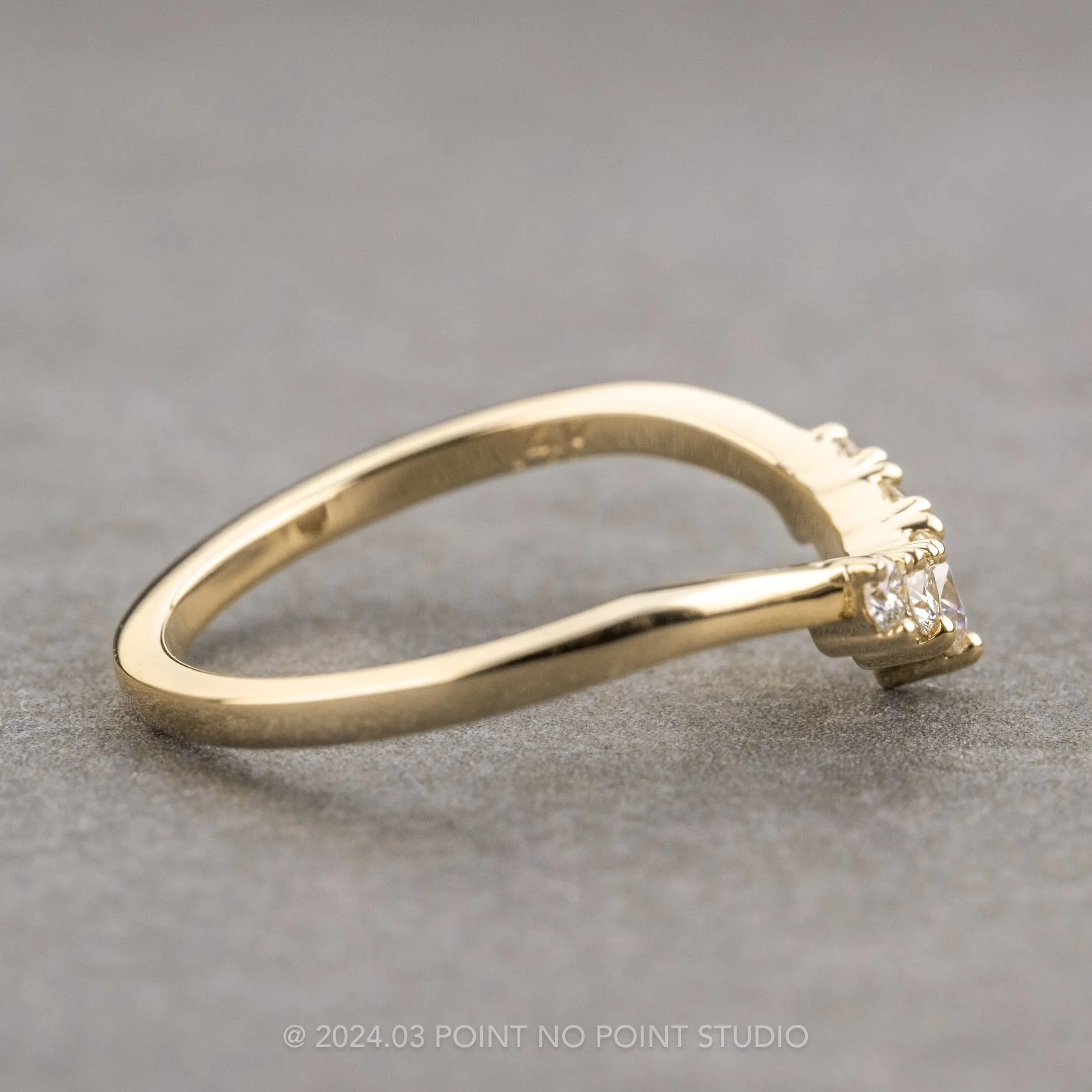 Catherine Diamond Wedding Band, 14K Yellow Gold