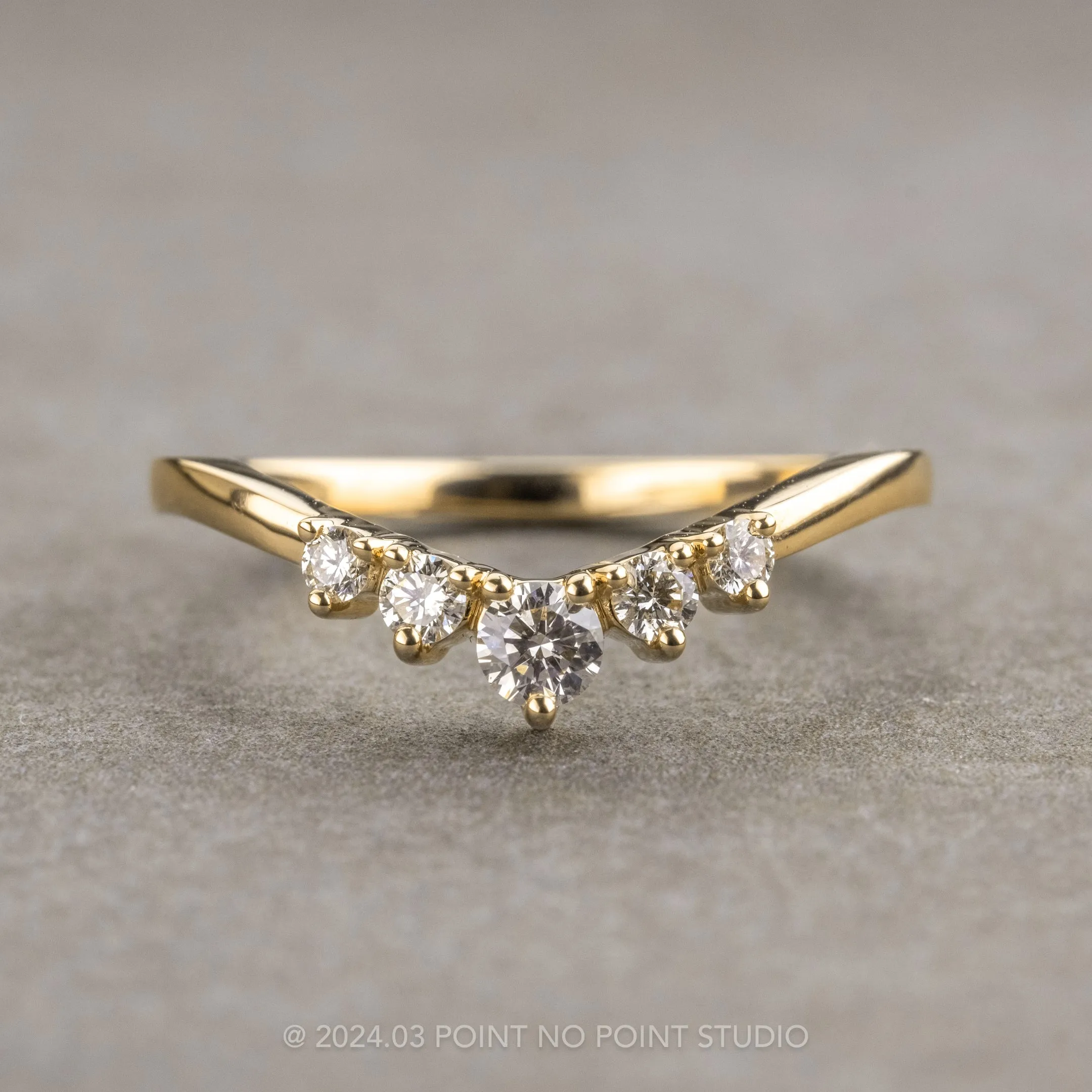Catherine Diamond Wedding Band, 14K Yellow Gold