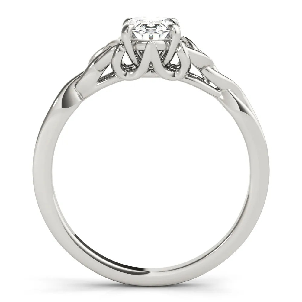 Celtic Love Knot Oval Lab Grown Diamond Solitaire Engagement Ring IGI Certified