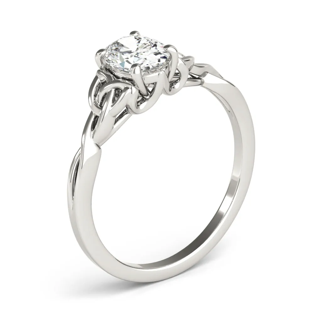 Celtic Love Knot Oval Lab Grown Diamond Solitaire Engagement Ring IGI Certified