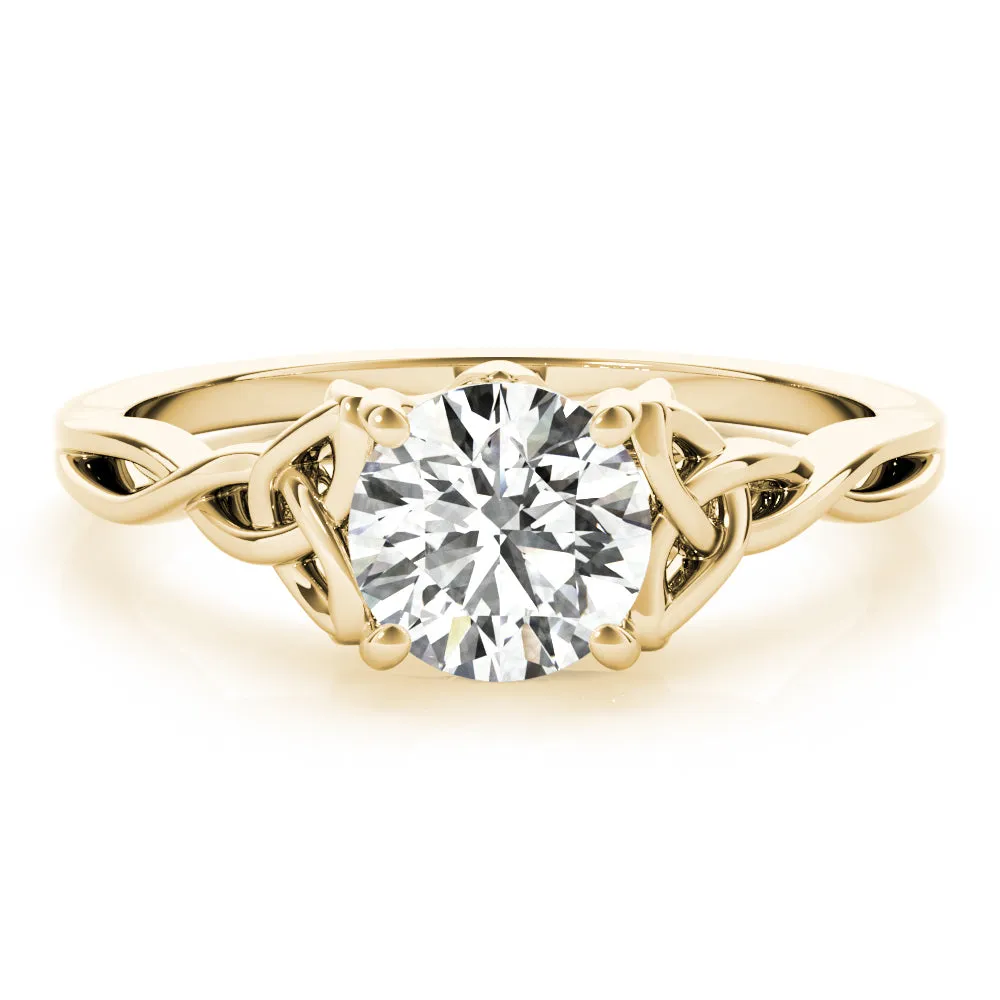 Celtic Love Knot Round Diamond Solitaire Engagement Ring