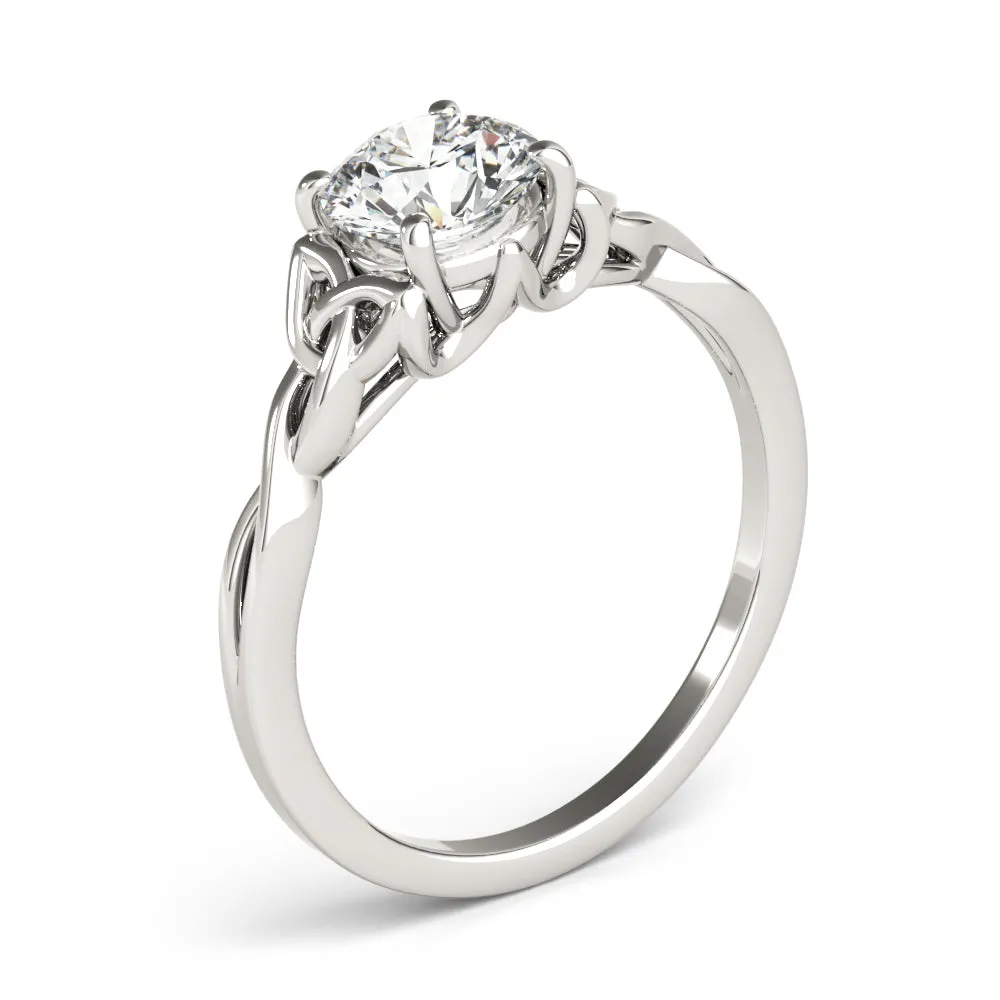 Celtic Love Knot Round Diamond Solitaire Engagement Ring