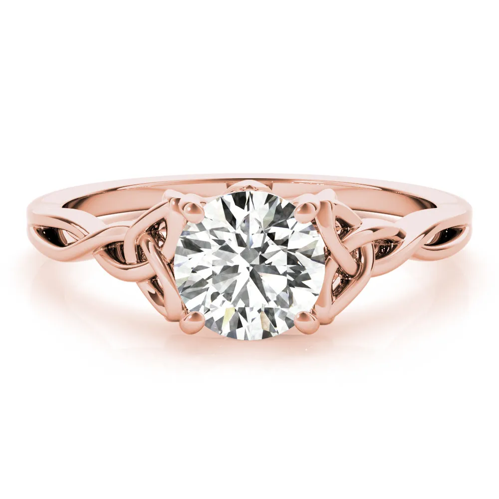 Celtic Love Knot Round Diamond Solitaire Engagement Ring