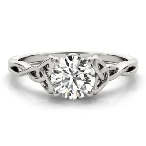 Celtic Love Knot Round Diamond Solitaire Engagement Ring