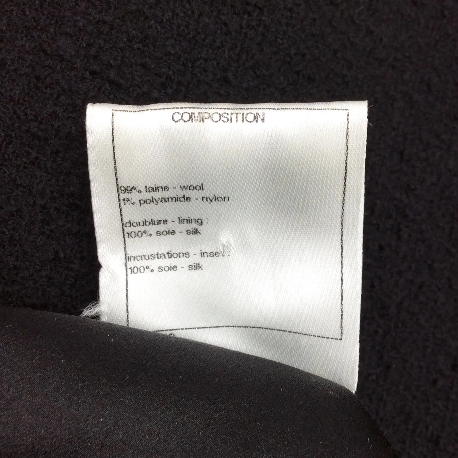 Chanel Black Textured Wool with Silk Trim Cocktail Dress
