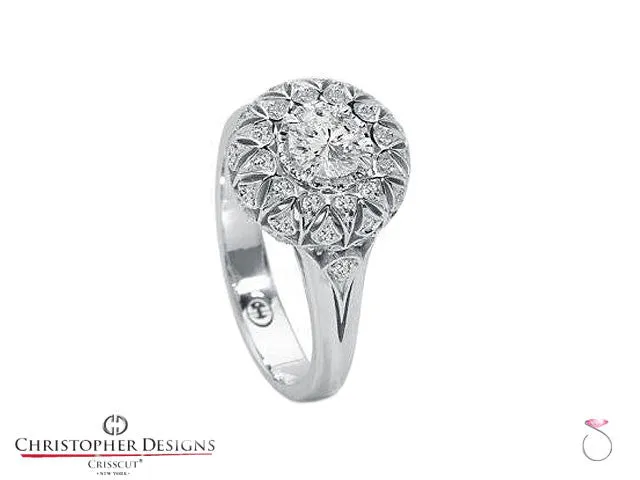 Christopher Designs Halo Diamond Engagement Ring G66R-RD050