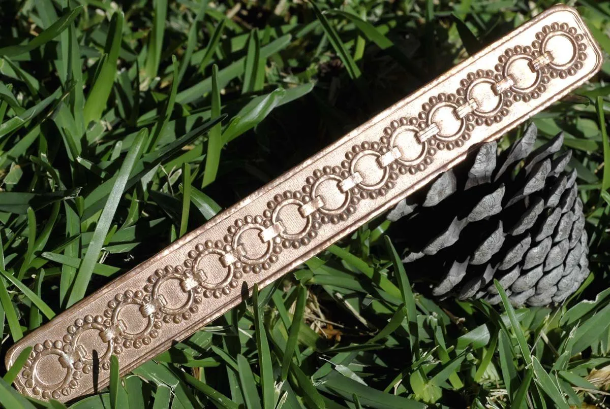 Circle Pattern Bracelet 20g - 6 13/16" x 7/8" inches - Bracelets Metalwork - Variety of Metal