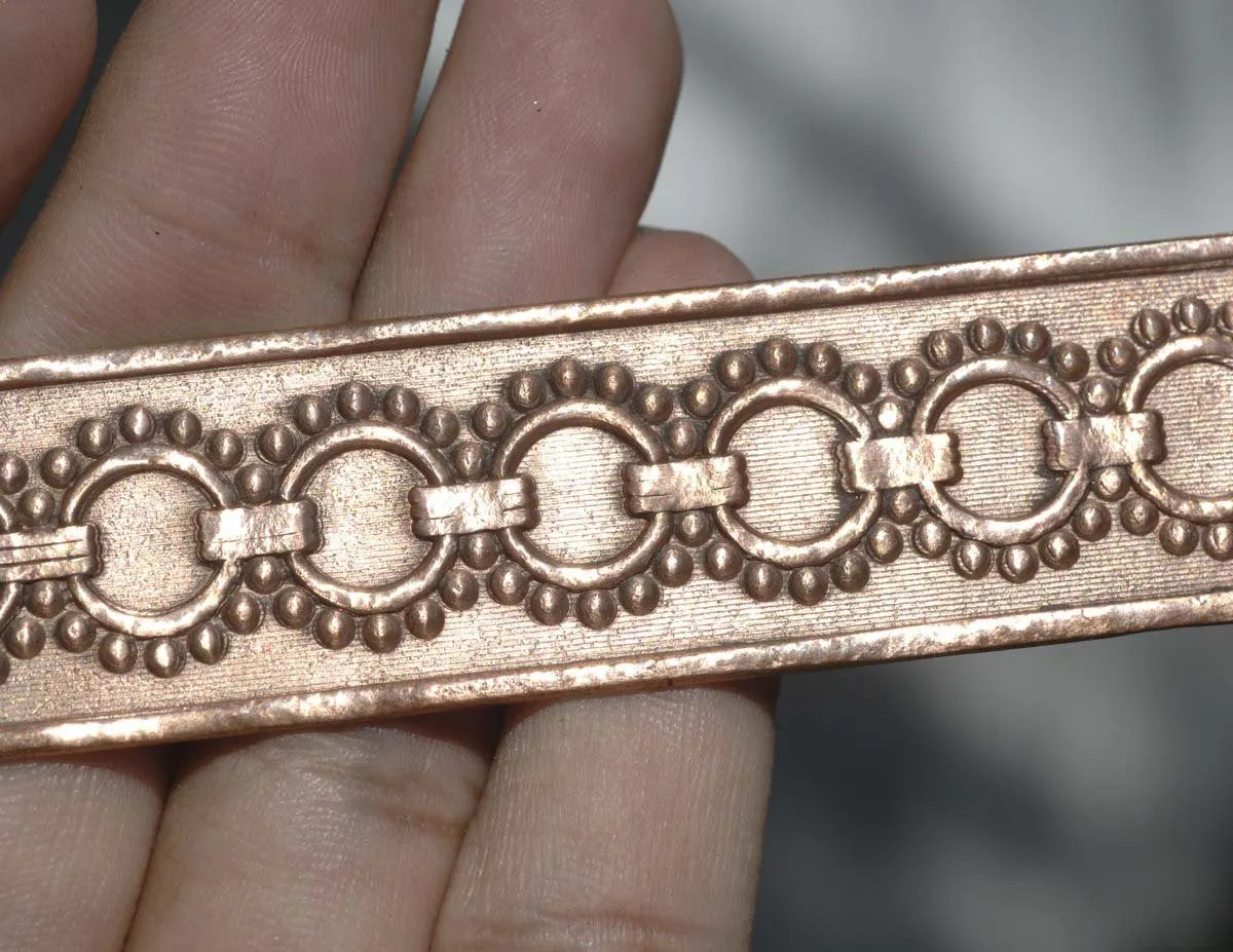 Circle Pattern Bracelet 20g - 6 13/16" x 7/8" inches - Bracelets Metalwork - Variety of Metal