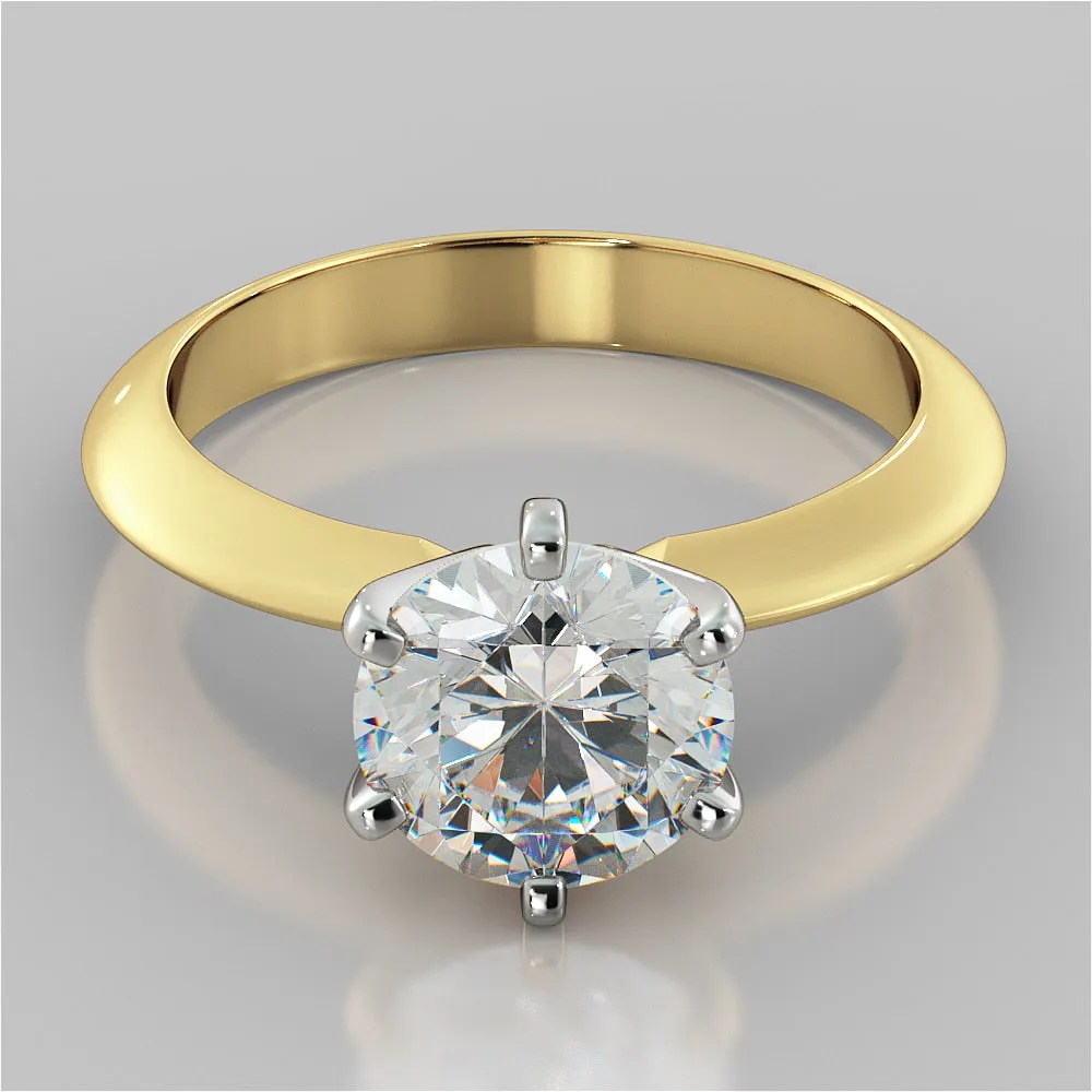 Classic 6-Prong Round Cut Tiffany Style Engagement Ring