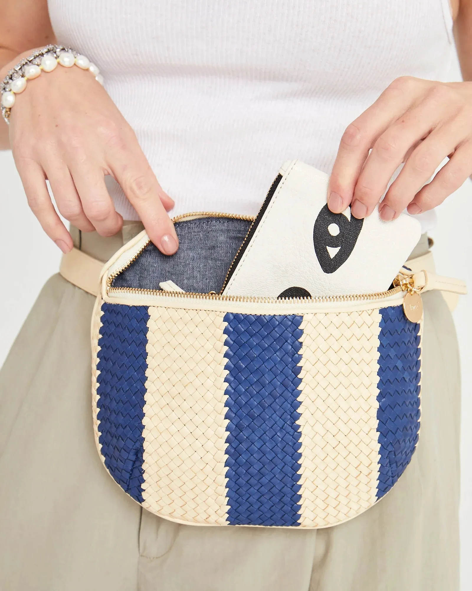 Classic Fanny Pack - Indigo & Cream