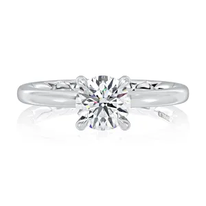 Classic Four Prongs Solitaire Round Center Diamond Engagement Ring