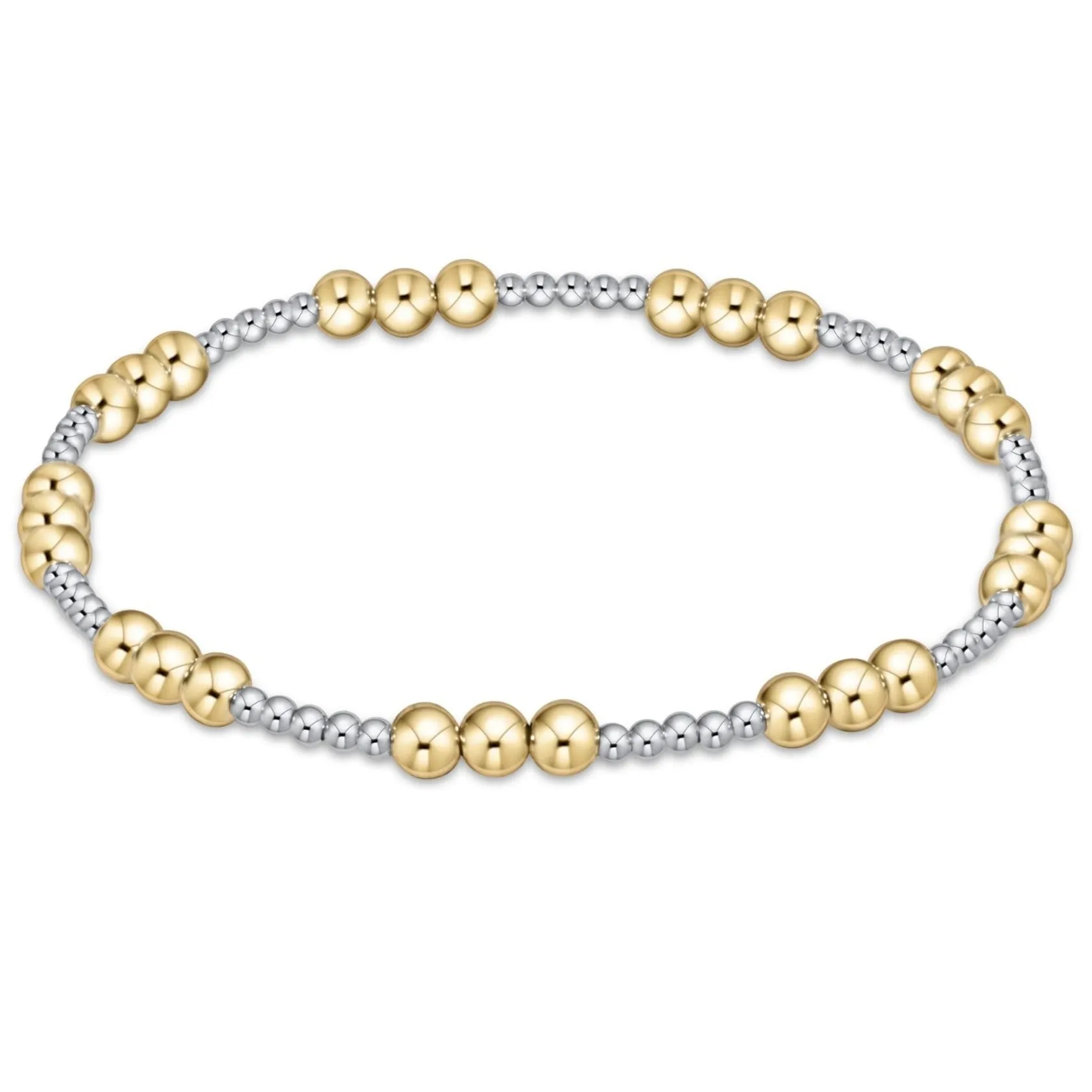 Classic Joy Pattern 4Mm Bead Bracelet - Mixed Metal Bcljoypmxm4