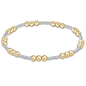 Classic Joy Pattern 4Mm Bead Bracelet - Mixed Metal Bcljoypmxm4