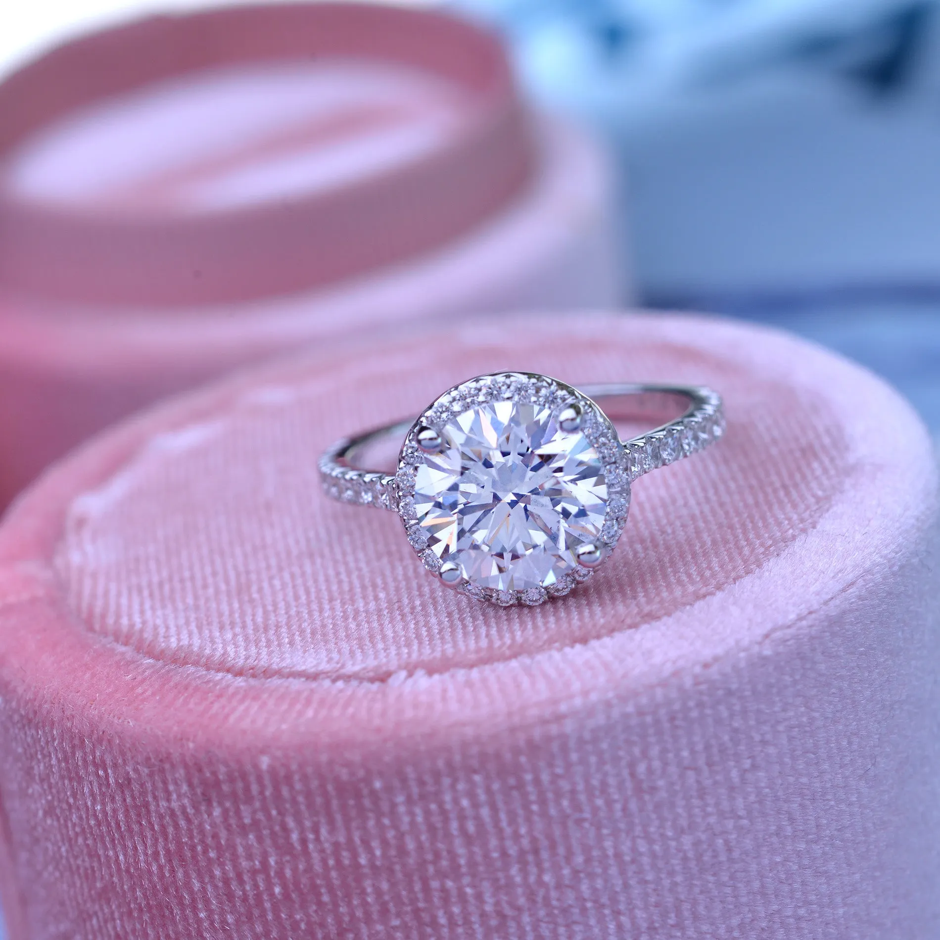 Classic Round Halo - Lab Grown diamond engagement ring 2ct to 3ct center