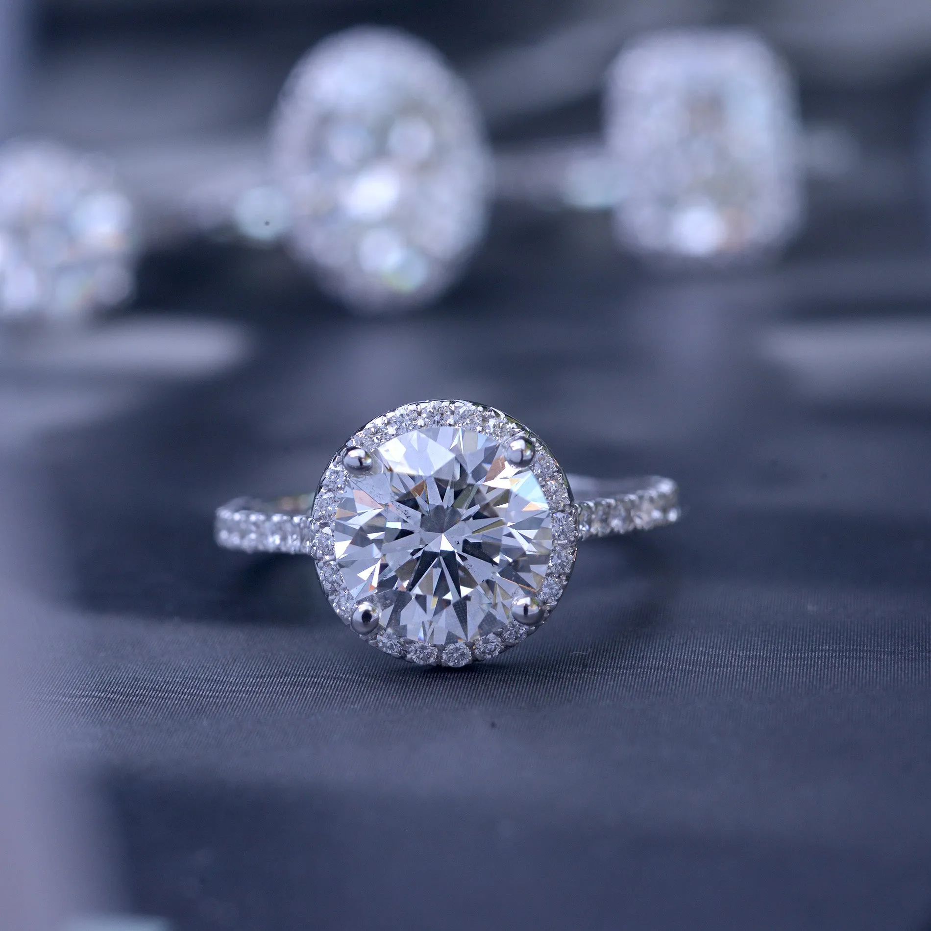 Classic Round Halo - Lab Grown diamond engagement ring 2ct to 3ct center