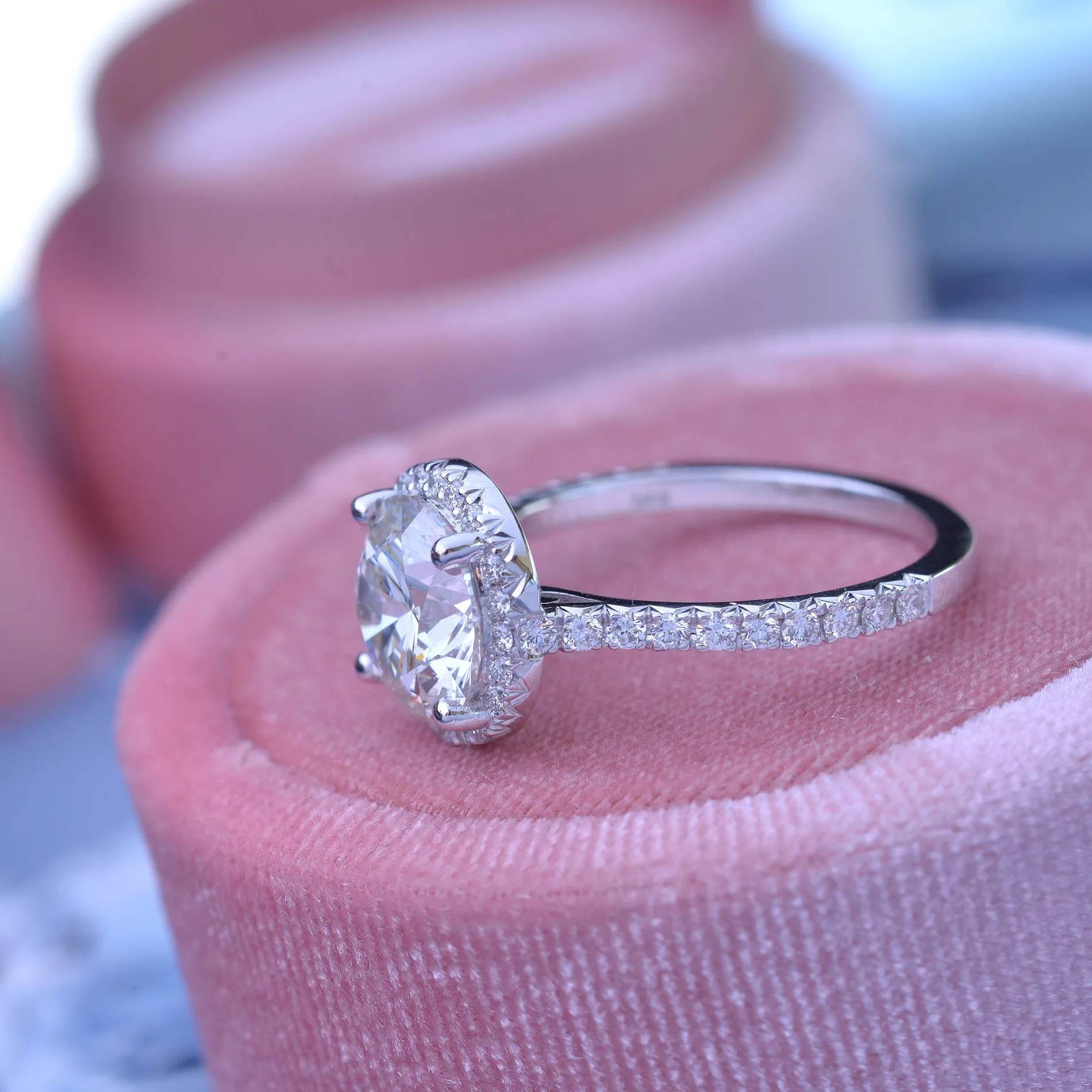 Classic Round Halo - Lab Grown diamond engagement ring 2ct to 3ct center