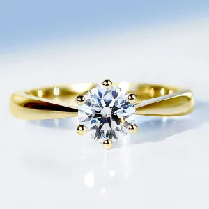 Classic Six Prong GIA Diamond Solitaire Engagement Ring