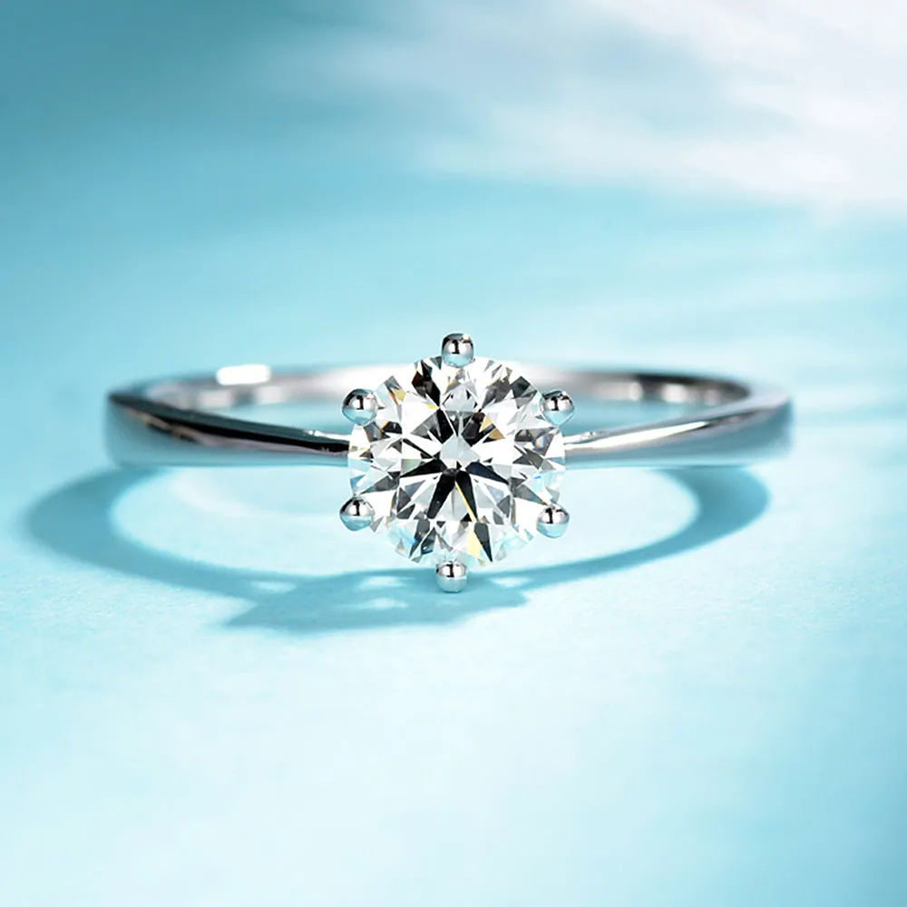 Classic Six Prong GIA Diamond Solitaire Engagement Ring