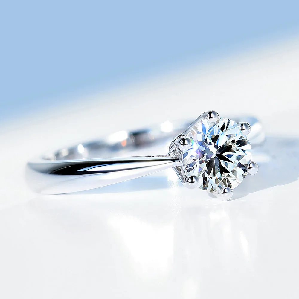 Classic Six Prong GIA Diamond Solitaire Engagement Ring