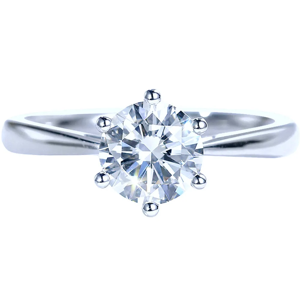 Classic Six Prong GIA Diamond Solitaire Engagement Ring