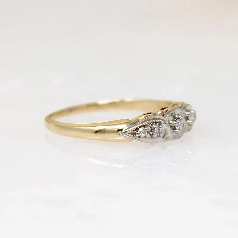 Classic Two-Tone Gold Diamond Wedding Set