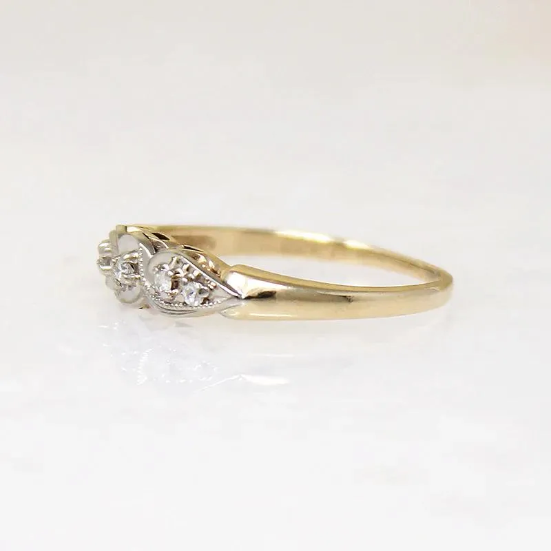 Classic Two-Tone Gold Diamond Wedding Set