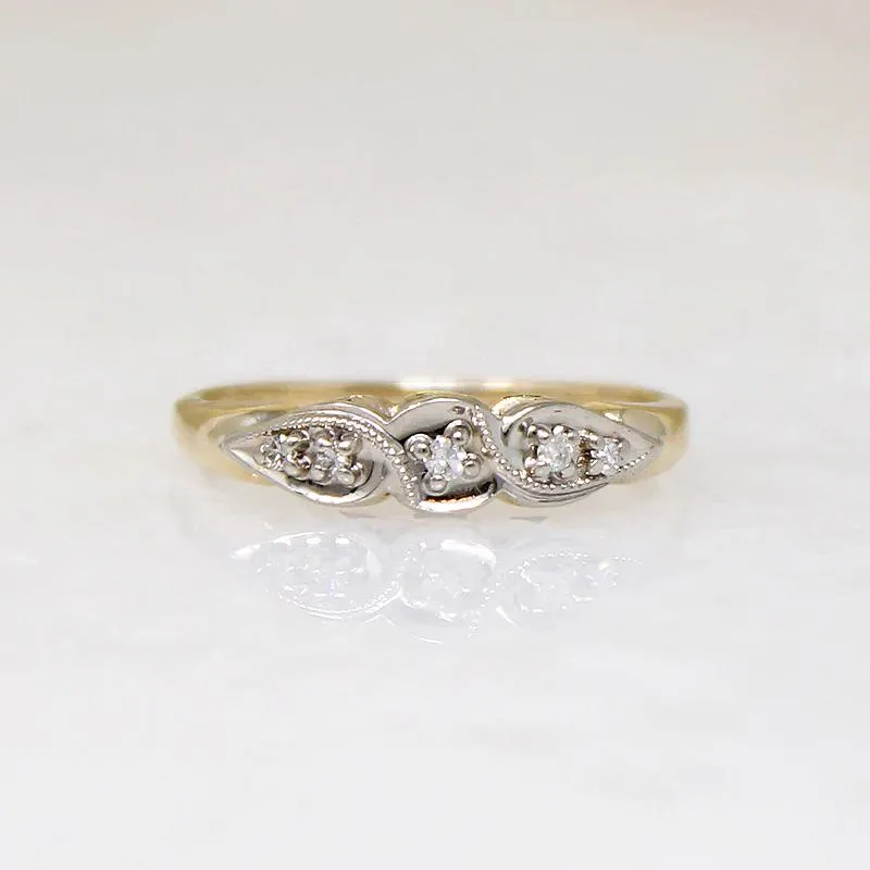 Classic Two-Tone Gold Diamond Wedding Set