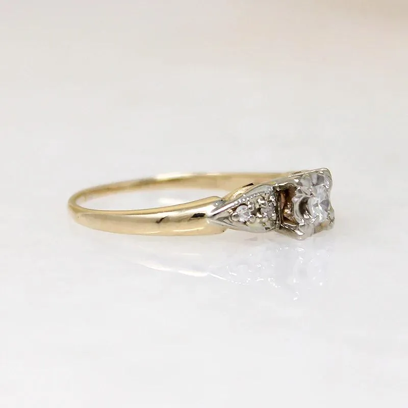 Classic Two-Tone Gold Diamond Wedding Set