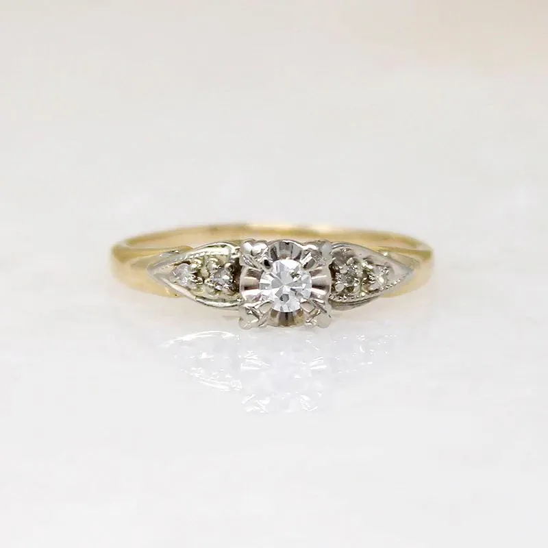 Classic Two-Tone Gold Diamond Wedding Set