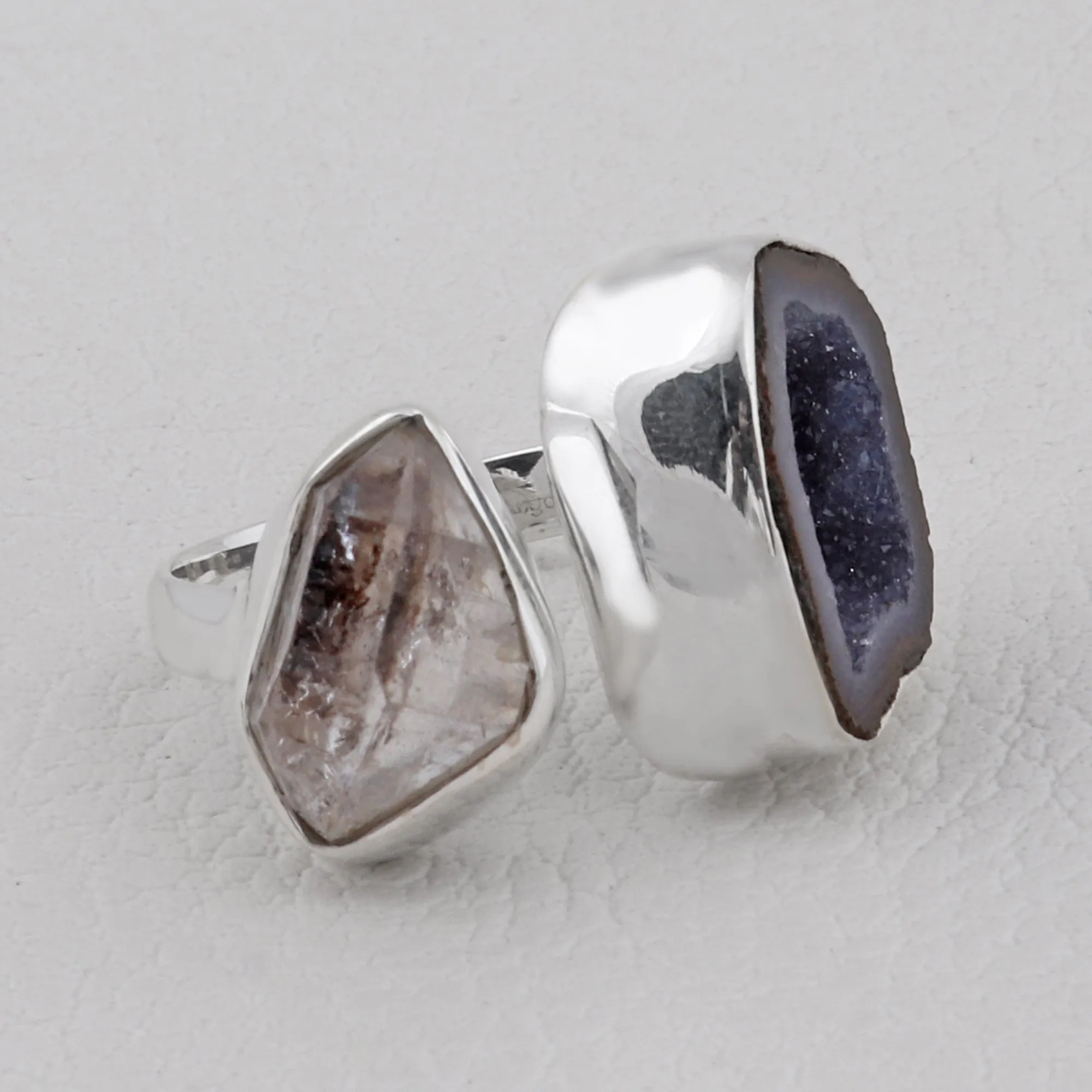 Coconut Druzy Jewelry Set 925 Sterling Silver