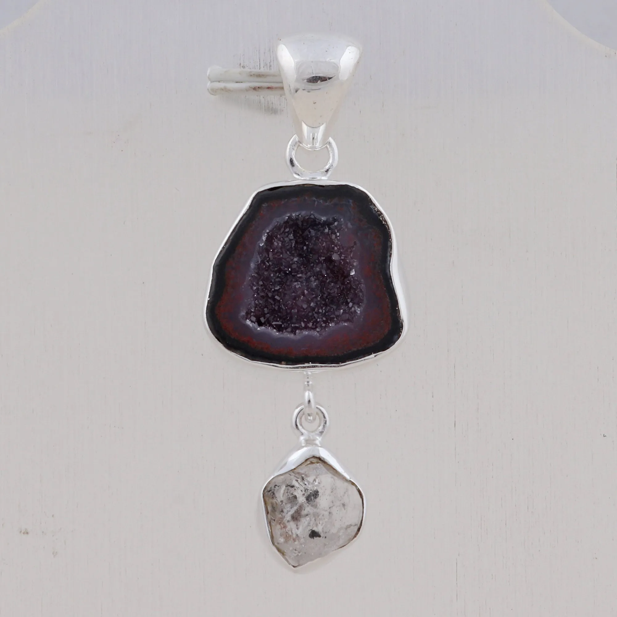 Coconut Druzy Jewelry Set 925 Sterling Silver
