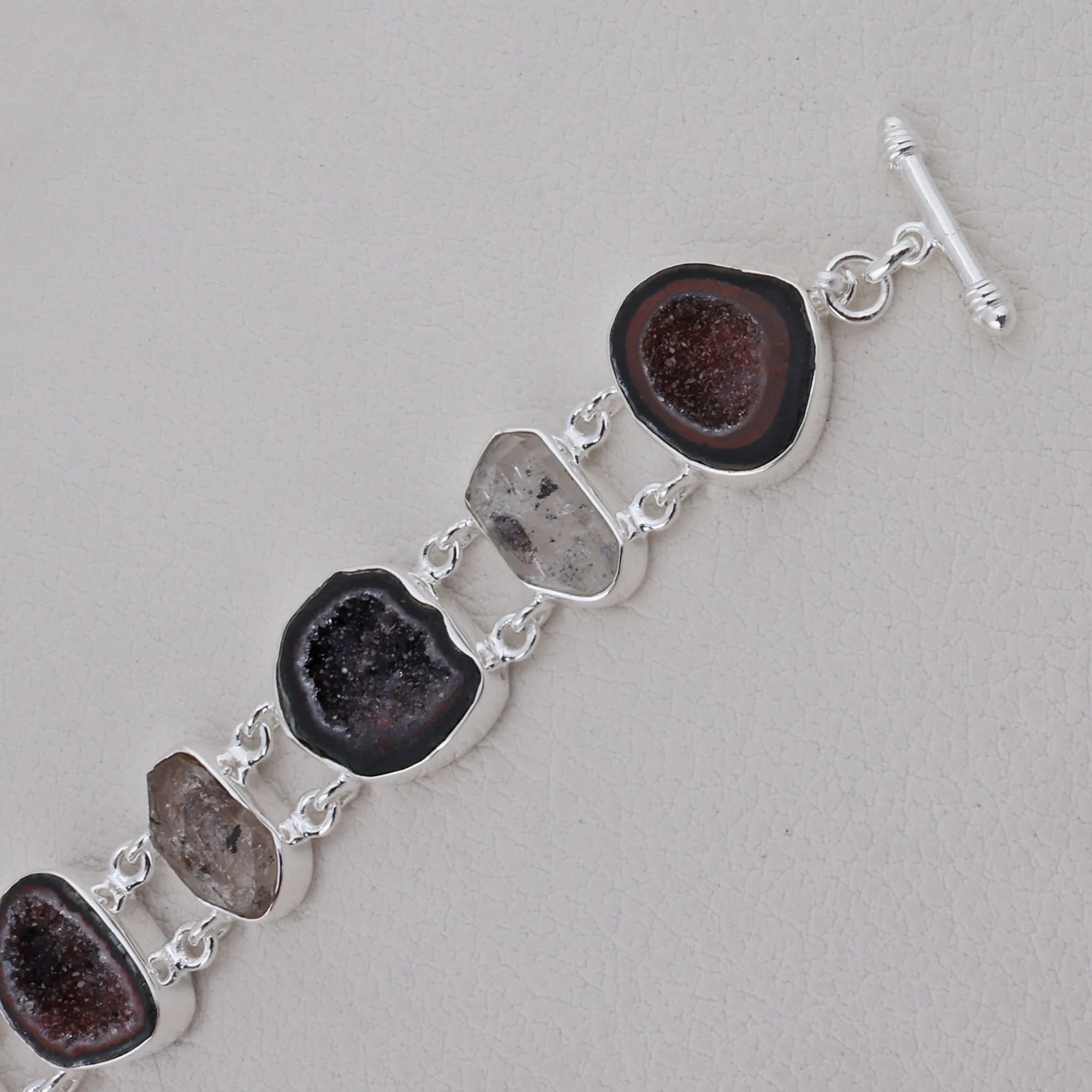 Coconut Druzy Jewelry Set 925 Sterling Silver