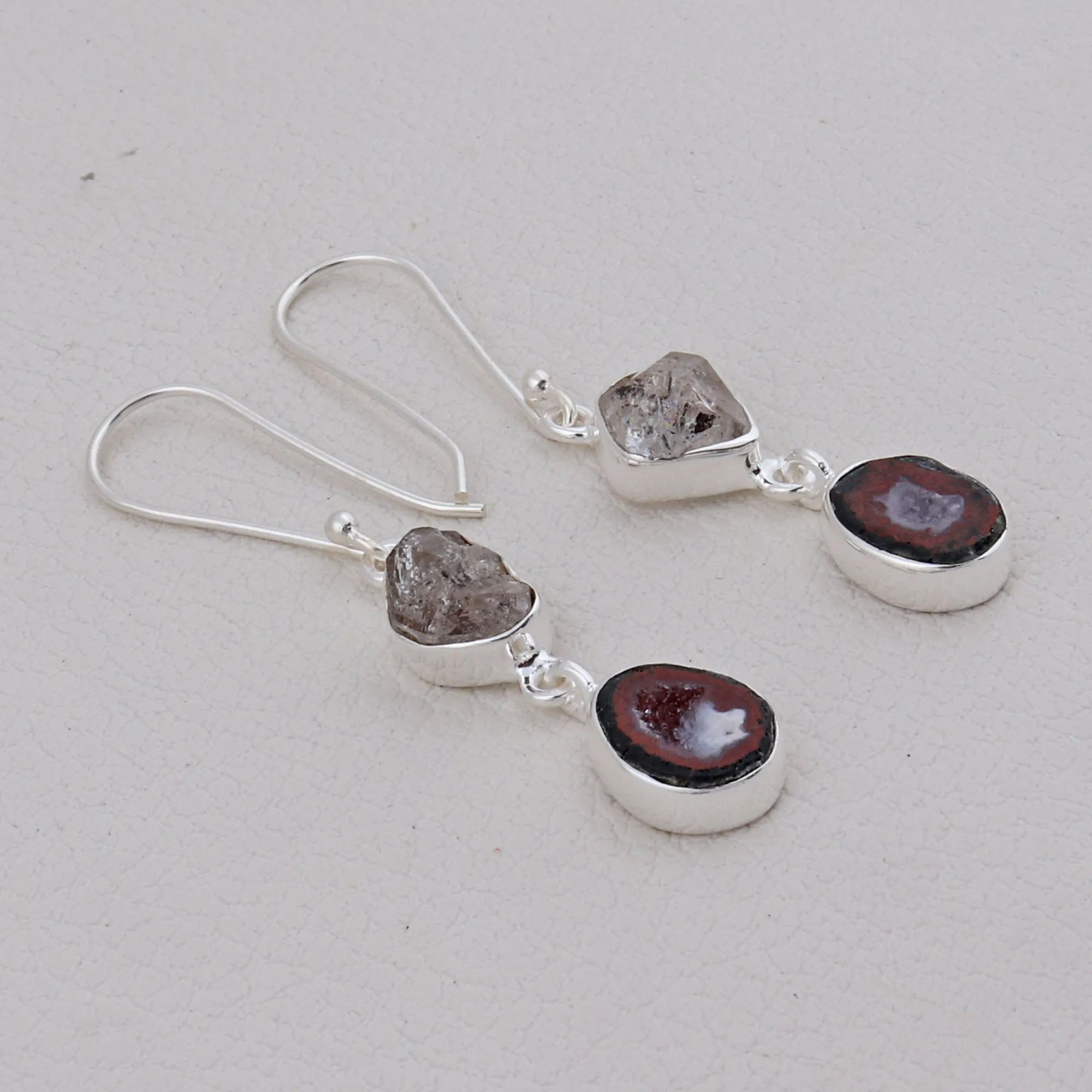 Coconut Druzy Jewelry Set 925 Sterling Silver
