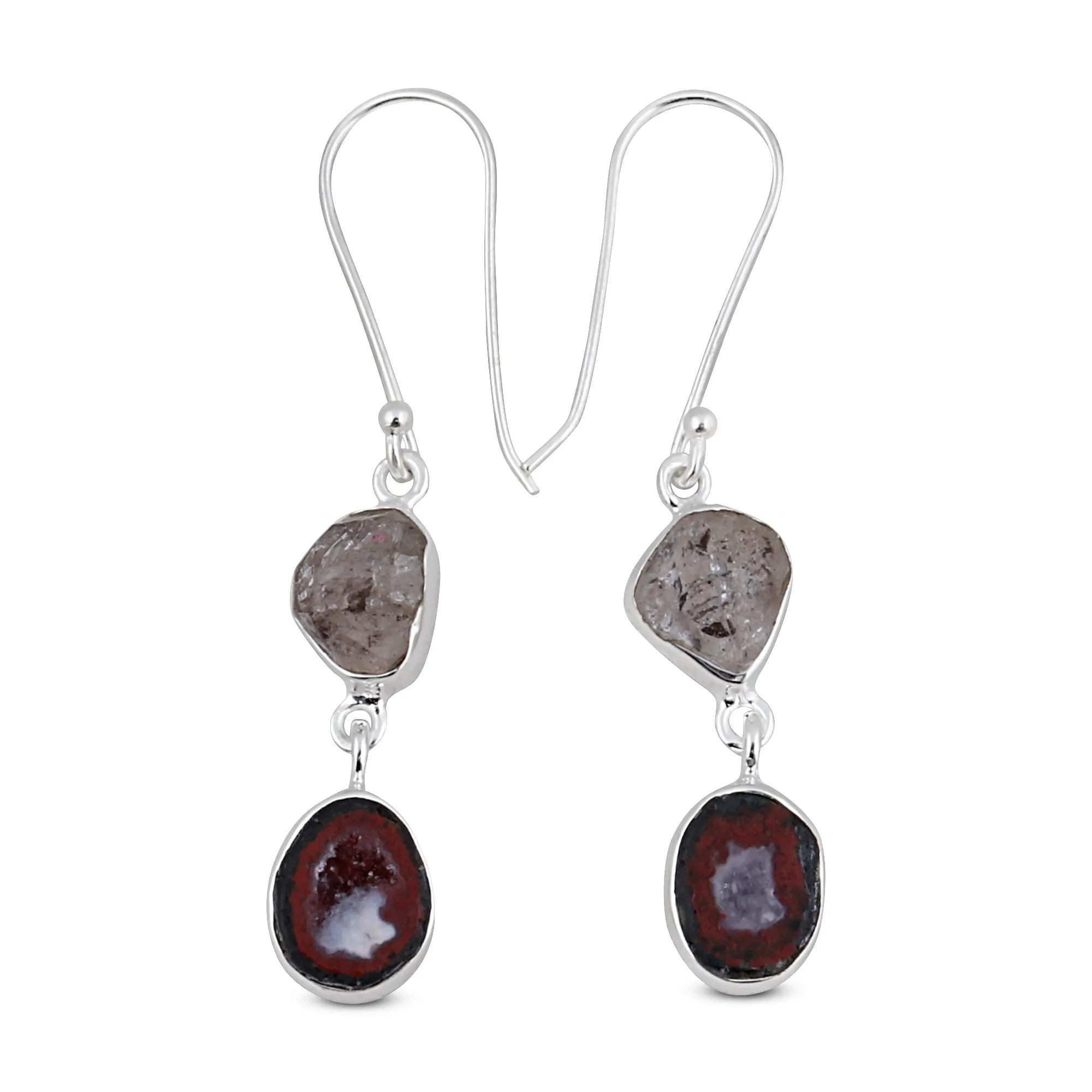Coconut Druzy Jewelry Set 925 Sterling Silver