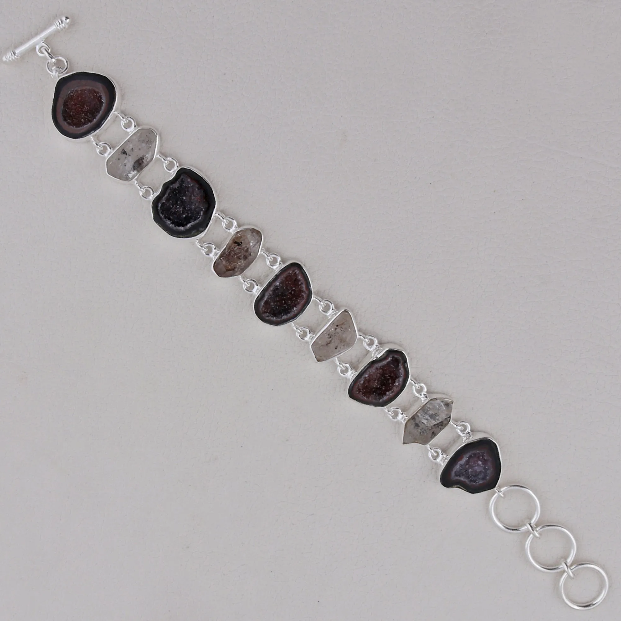 Coconut Druzy Jewelry Set 925 Sterling Silver