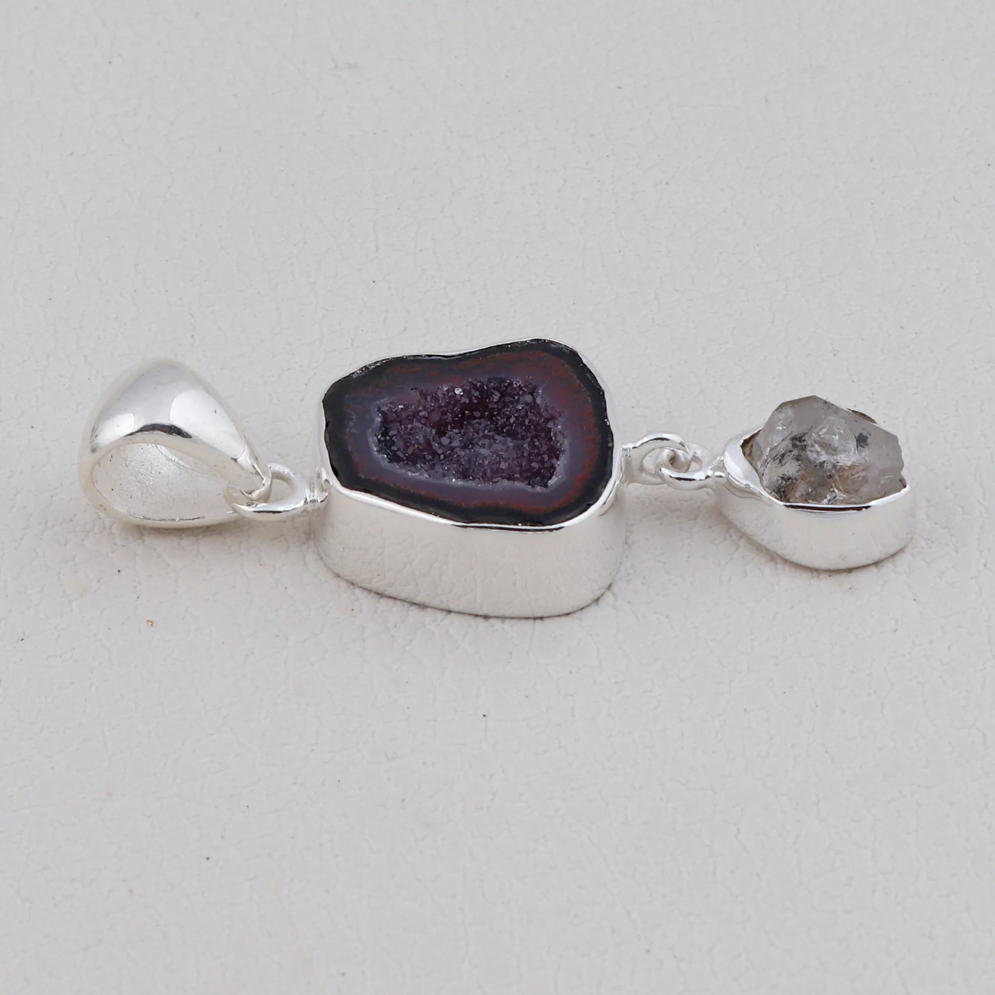 Coconut Druzy Jewelry Set 925 Sterling Silver
