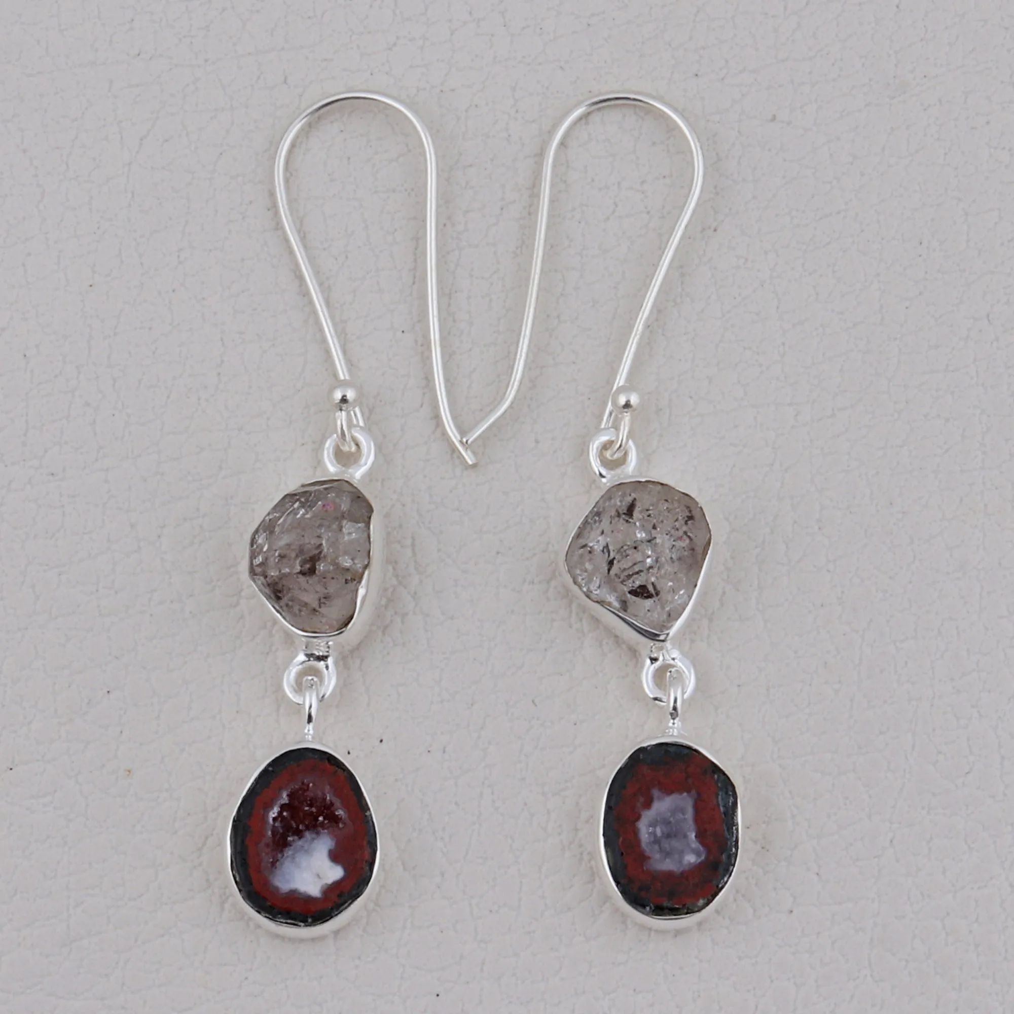 Coconut Druzy Jewelry Set 925 Sterling Silver