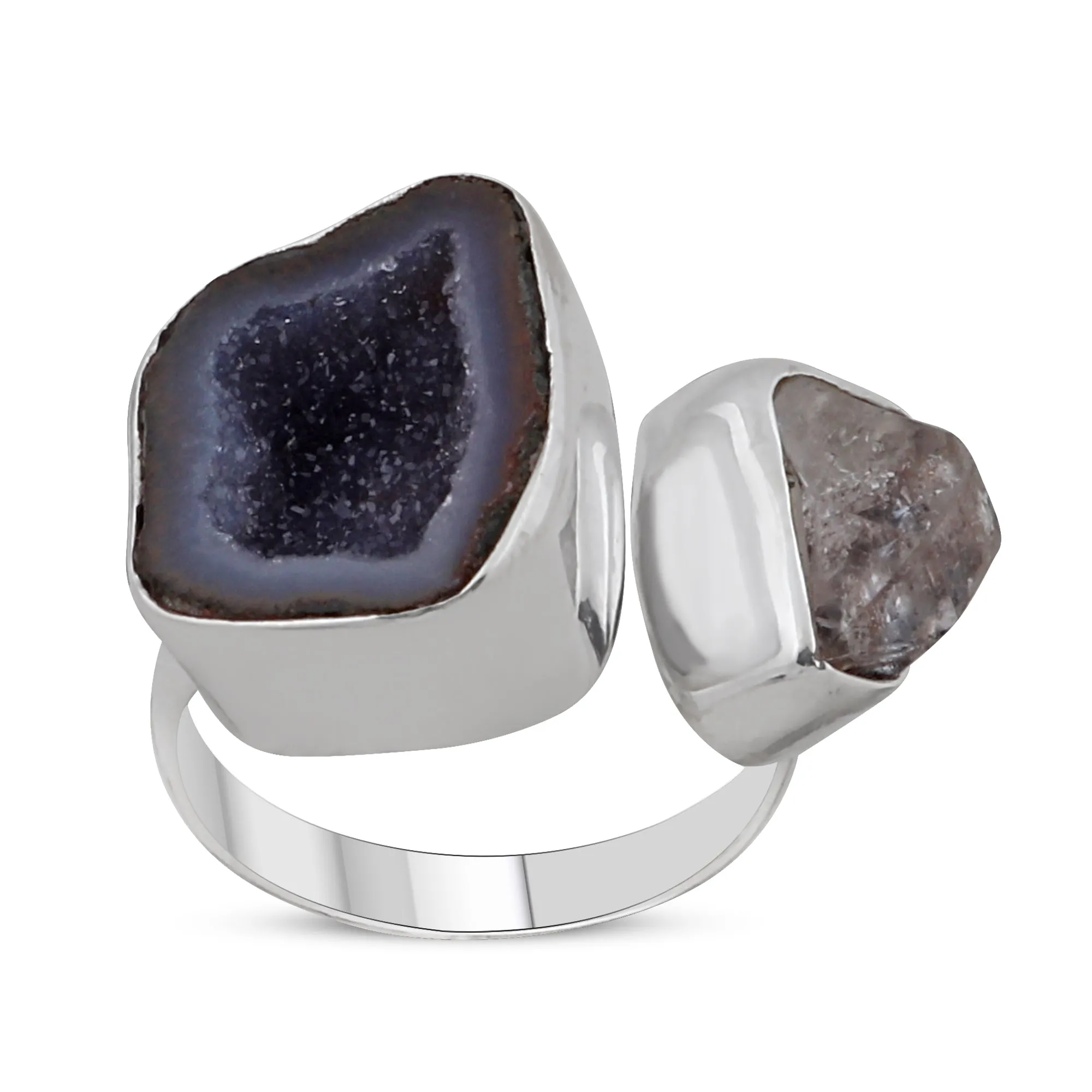 Coconut Druzy Jewelry Set 925 Sterling Silver