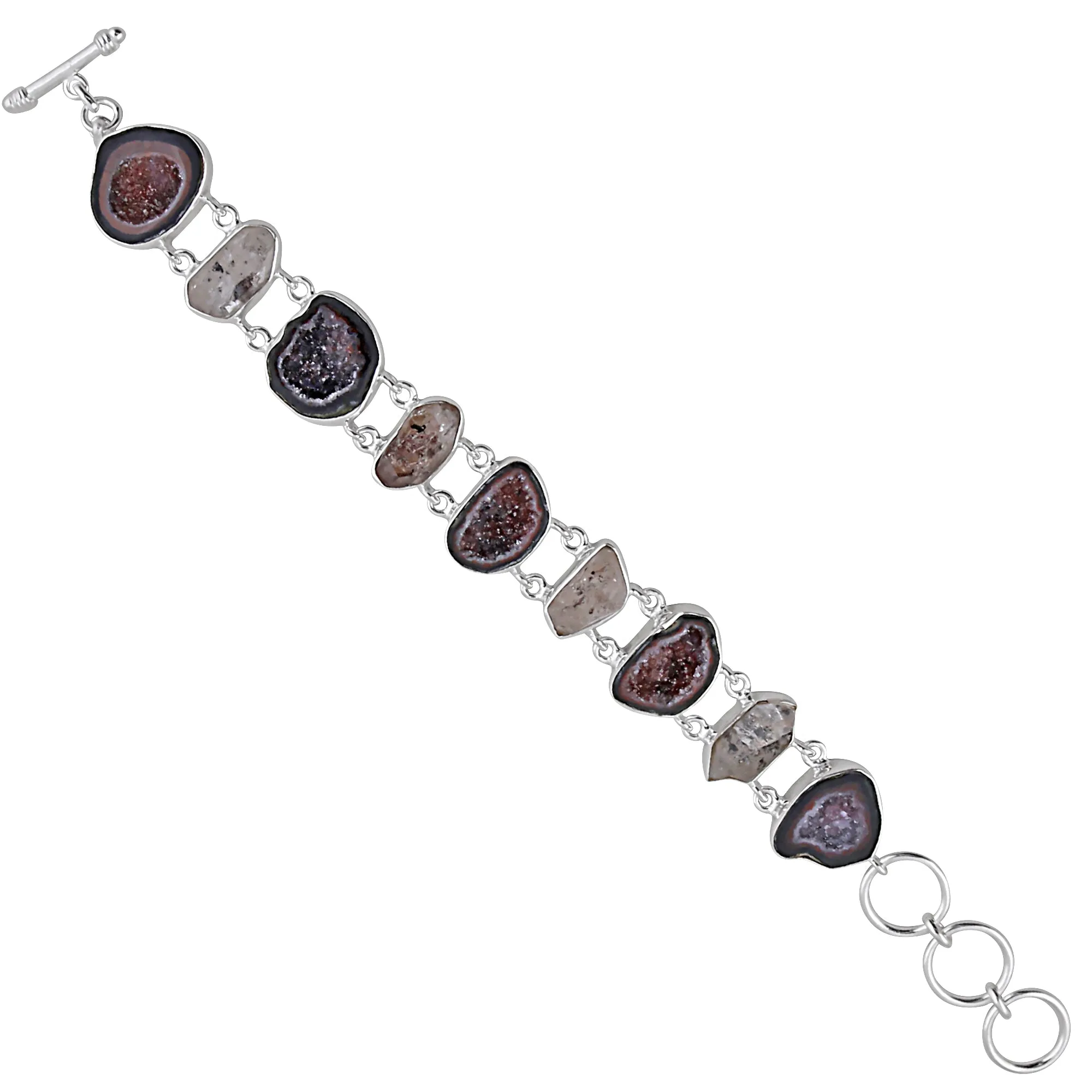 Coconut Druzy Jewelry Set 925 Sterling Silver